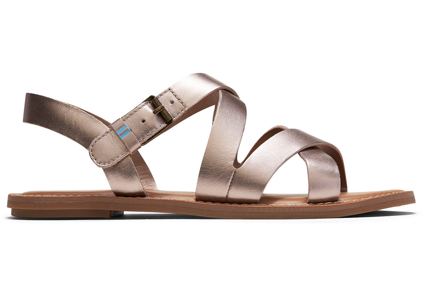 Toms Sicily Metallic Leather - Womens Sandals - Rose Gold - NZ - 235706CWR